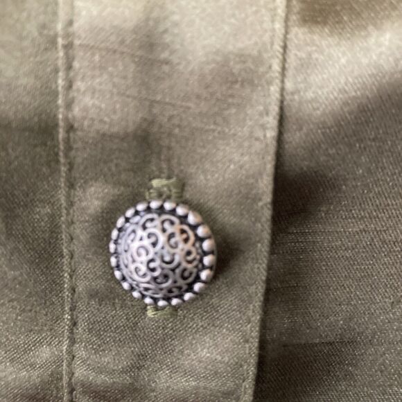 vintage aurora designs shirt womens large Olive Satin button Front - Picture 4 of 12